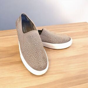 Skechers Street Poppy Studded Affair Womens Knit Sneaker Taupe Size 8